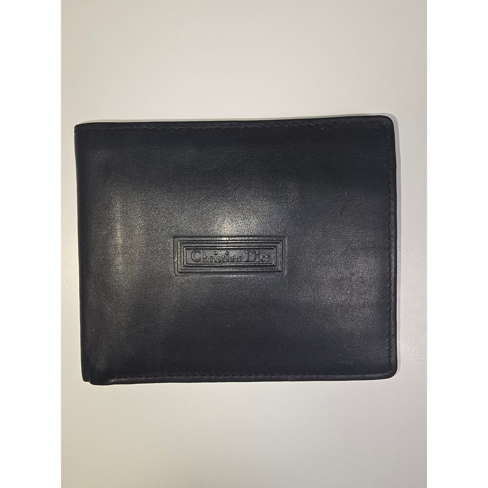 Christian Dior Men's Black Leather Bifold Wallet Classic Logo Minimalist Luxury - Picture 2 of 8